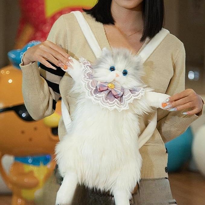 Realistic Plush Cat Backpack for Girls – Cute Soft Animal School Bag with Adjustable Straps for Kids Teens & Daily Use image 19