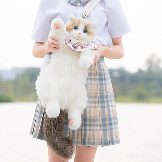 Realistic Plush Cat Backpack for Girls – Cute Soft Animal School Bag with Adjustable Straps for Kids Teens & Daily Use image 29