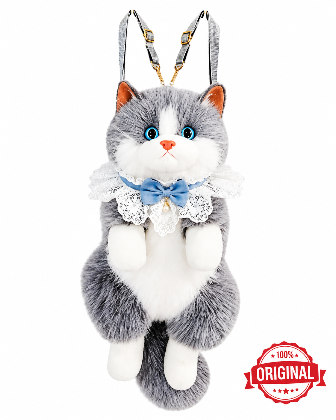 Vixoraa Premium Cute Cat Plush Sling Bag for Girls & Kids – Soft Teddy Crossbody Bag