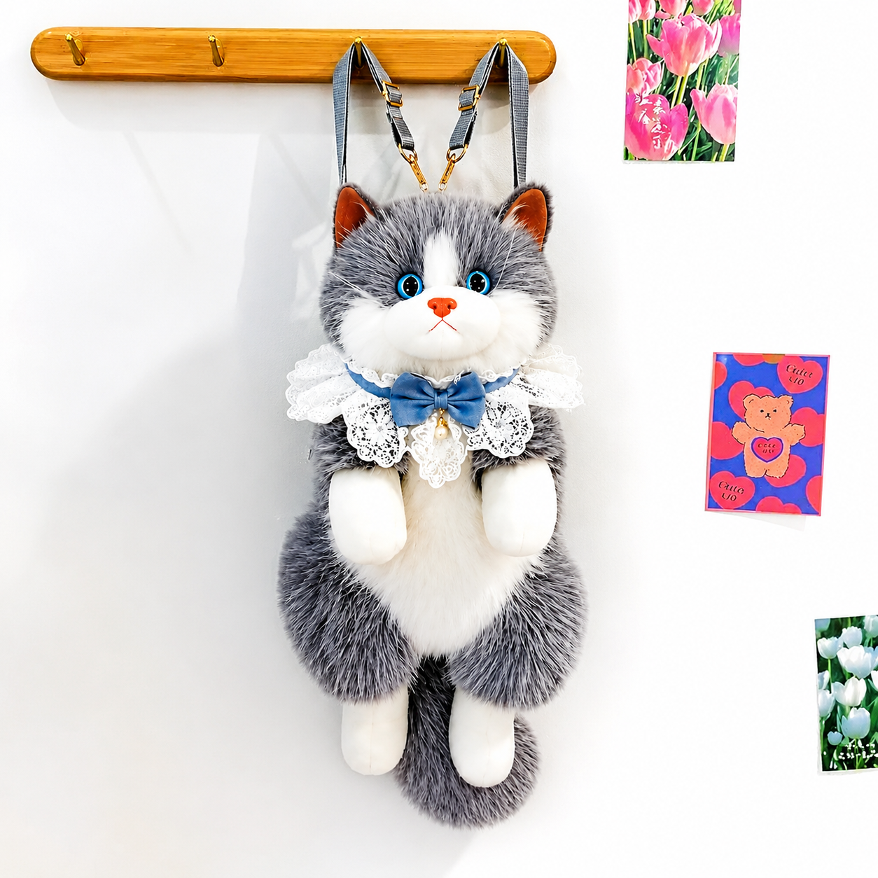 Vixoraa Premium Cute Cat Plush Sling Bag for Girls & Kids – Soft Teddy Crossbody Bag image 7
