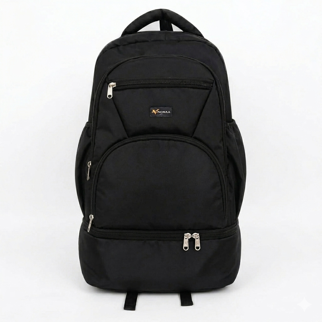 VIXORAA Black Laptop Backpack for Men & Women | Waterproof Multipurpose College, Office & Travel Bag with Multiple Compartments thumbnail 5