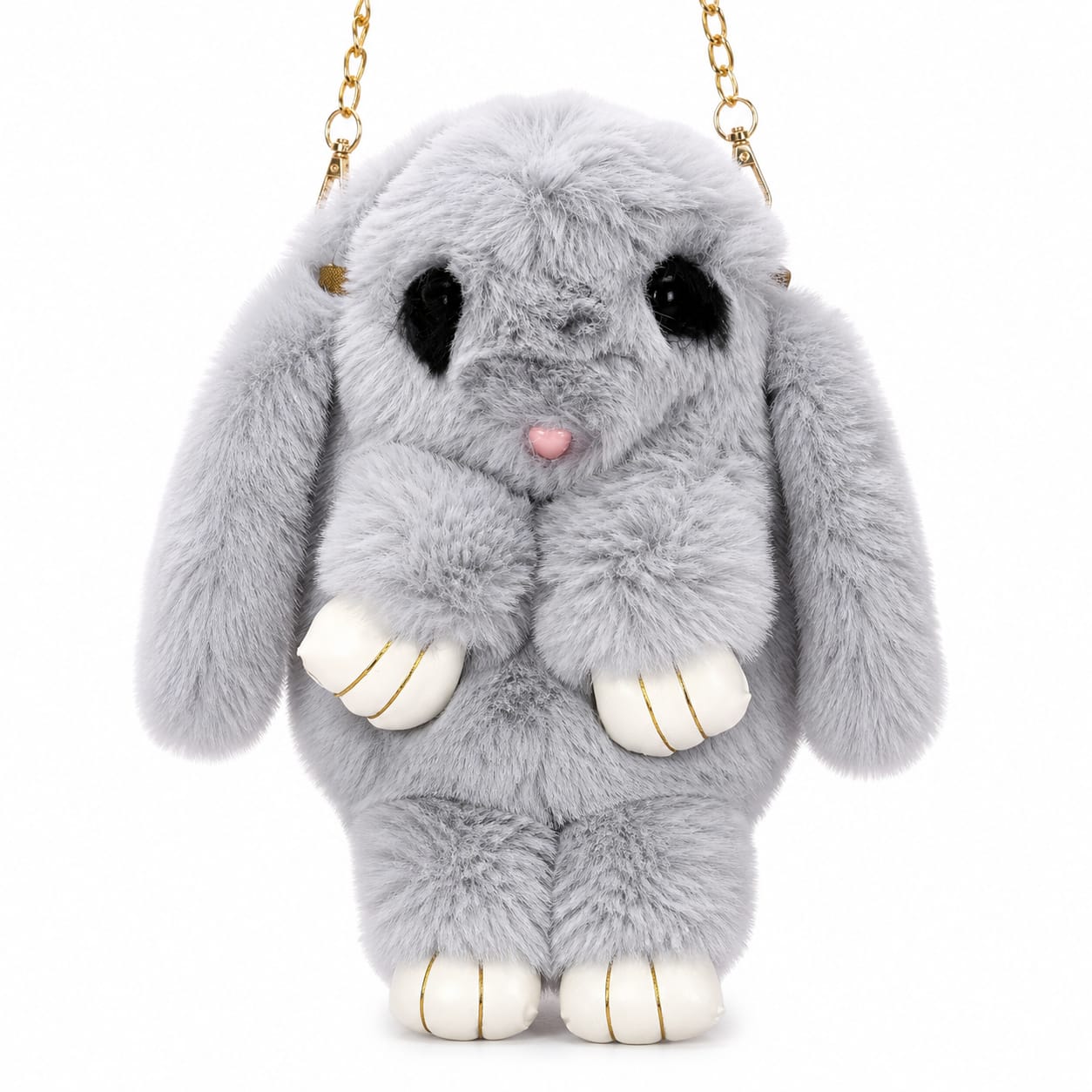 VIXORAA Cute Rabbit Plush Sling Bag for Girls & Women | Soft Fur Bunny Crossbody Shoulder Purse with Chain Strap thumbnail 4