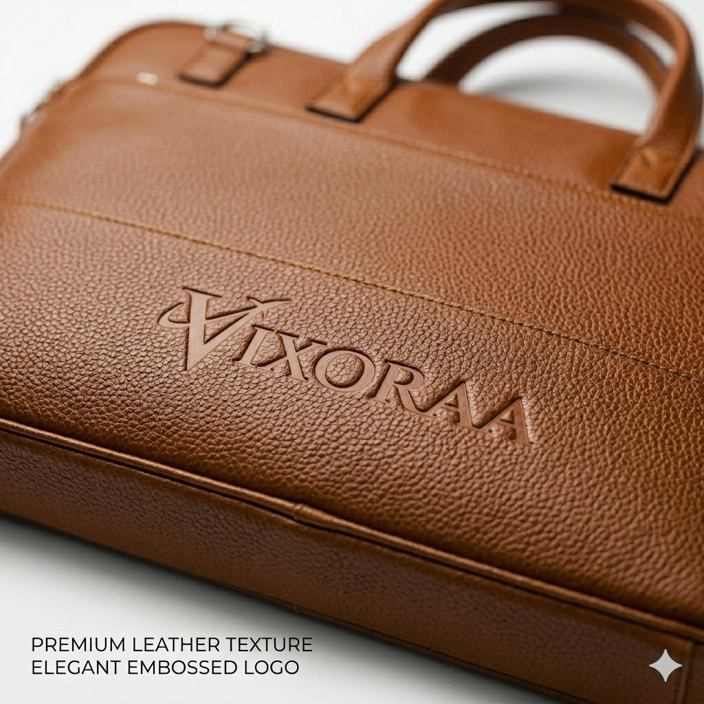 VIXORAA Premium Tan Leather Laptop Bag for Men | 15.6 Inch Messenger Office Bag | Stylish Briefcase with Shoulder Strap | Trolley Compatible | Waterproof Laptop Bag thumbnail 2